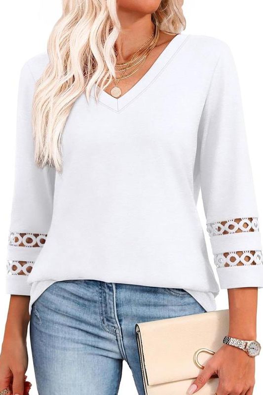 Top with Elegant Edge V-Neck