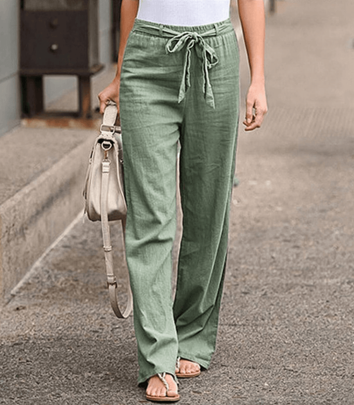 Joleen - Women's pants with drawstring and elastic waistband