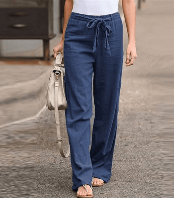 Joleen - Women's pants with drawstring and elastic waistband