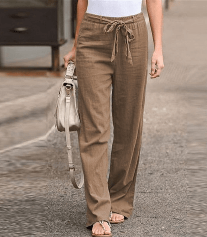Joleen - Women's pants with drawstring and elastic waistband