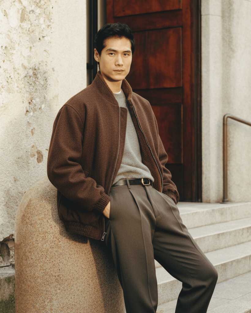 Milan Sherpa-Lined Bomber Coat