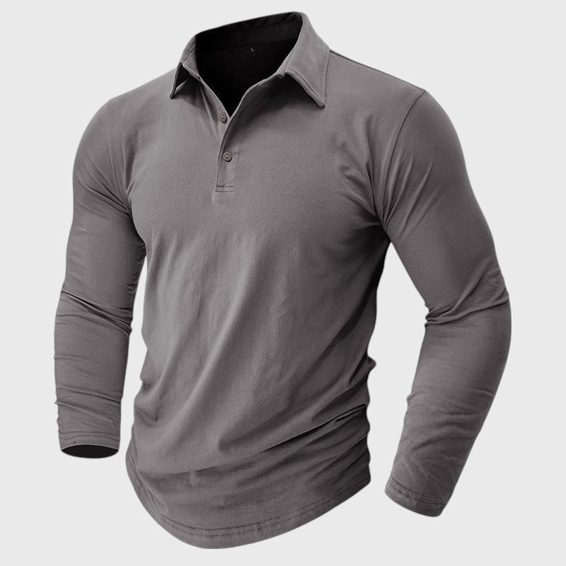 Contemporary Long Sleeve Polo With Modern Edge