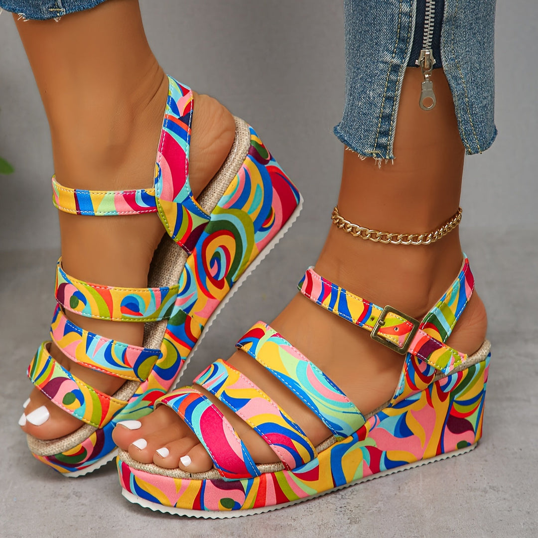 Luna | Elevated Retro Swirl Sandals