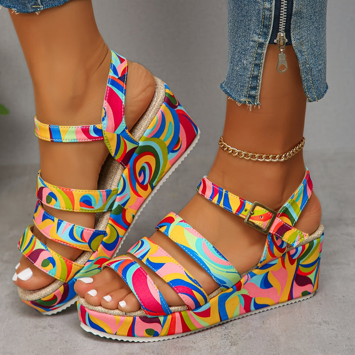 Luna | Elevated Retro Swirl Sandals