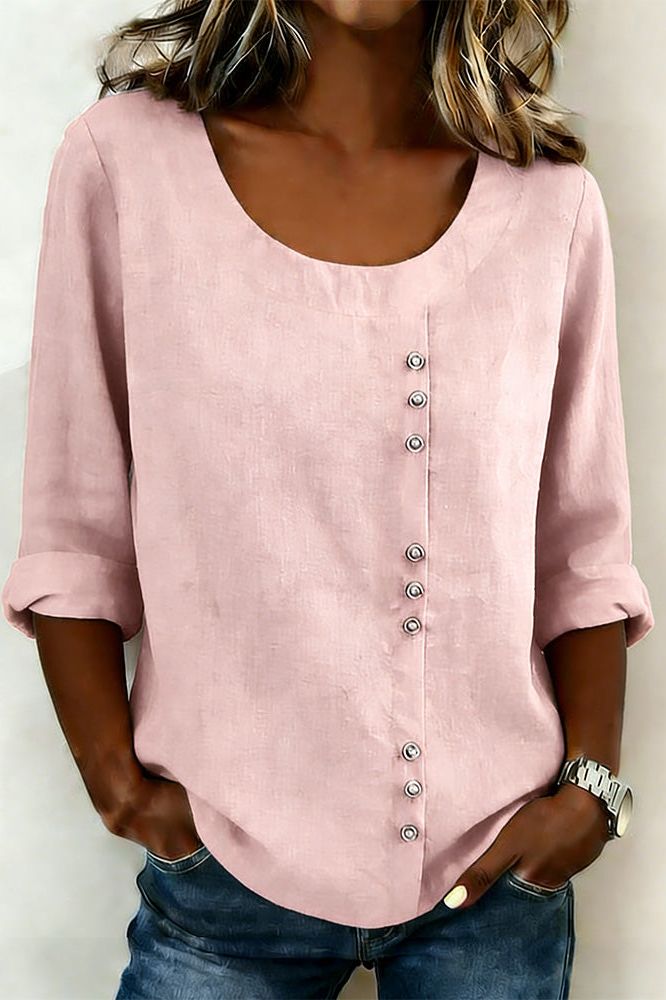 Chic Button-Up Casual Blouse