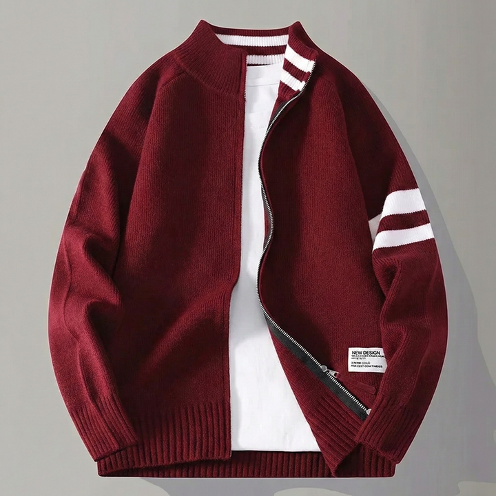 Caleb Knitted Zip-Up Cardigan