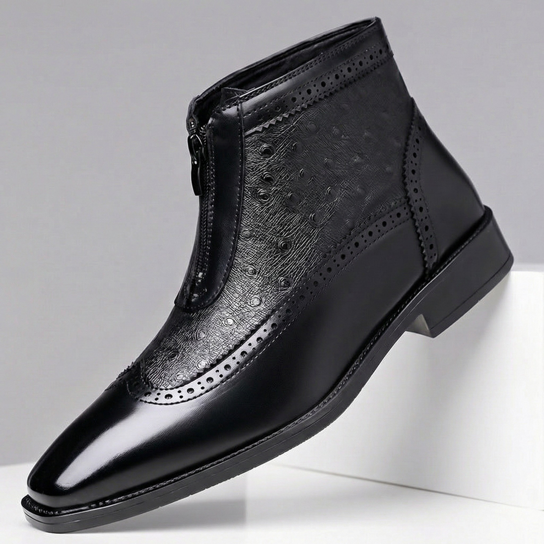 Textured Leather Boots By Fairmont