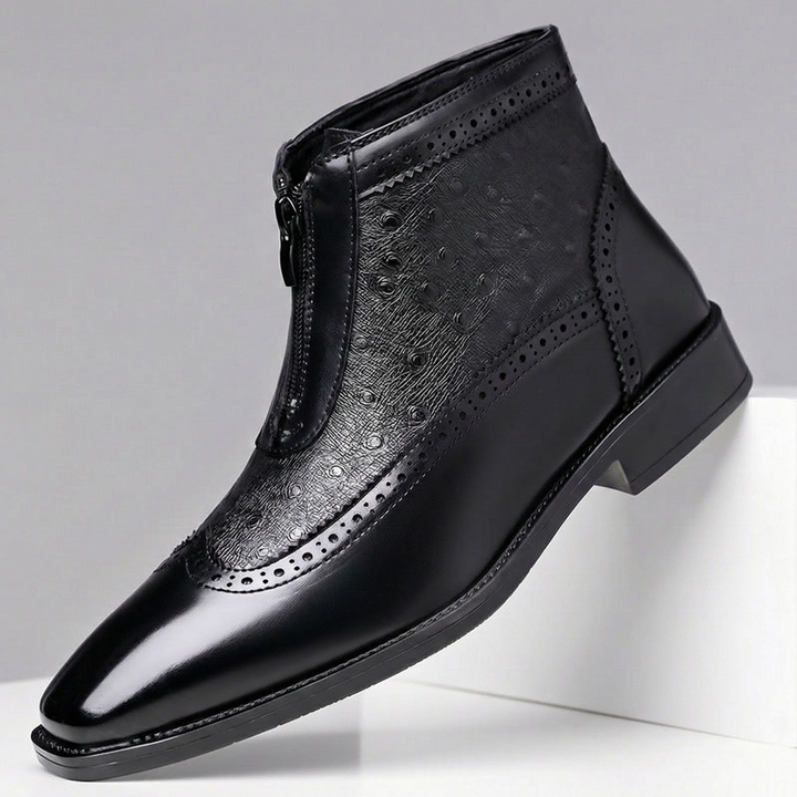 Textured Leather Boots By Fairmont