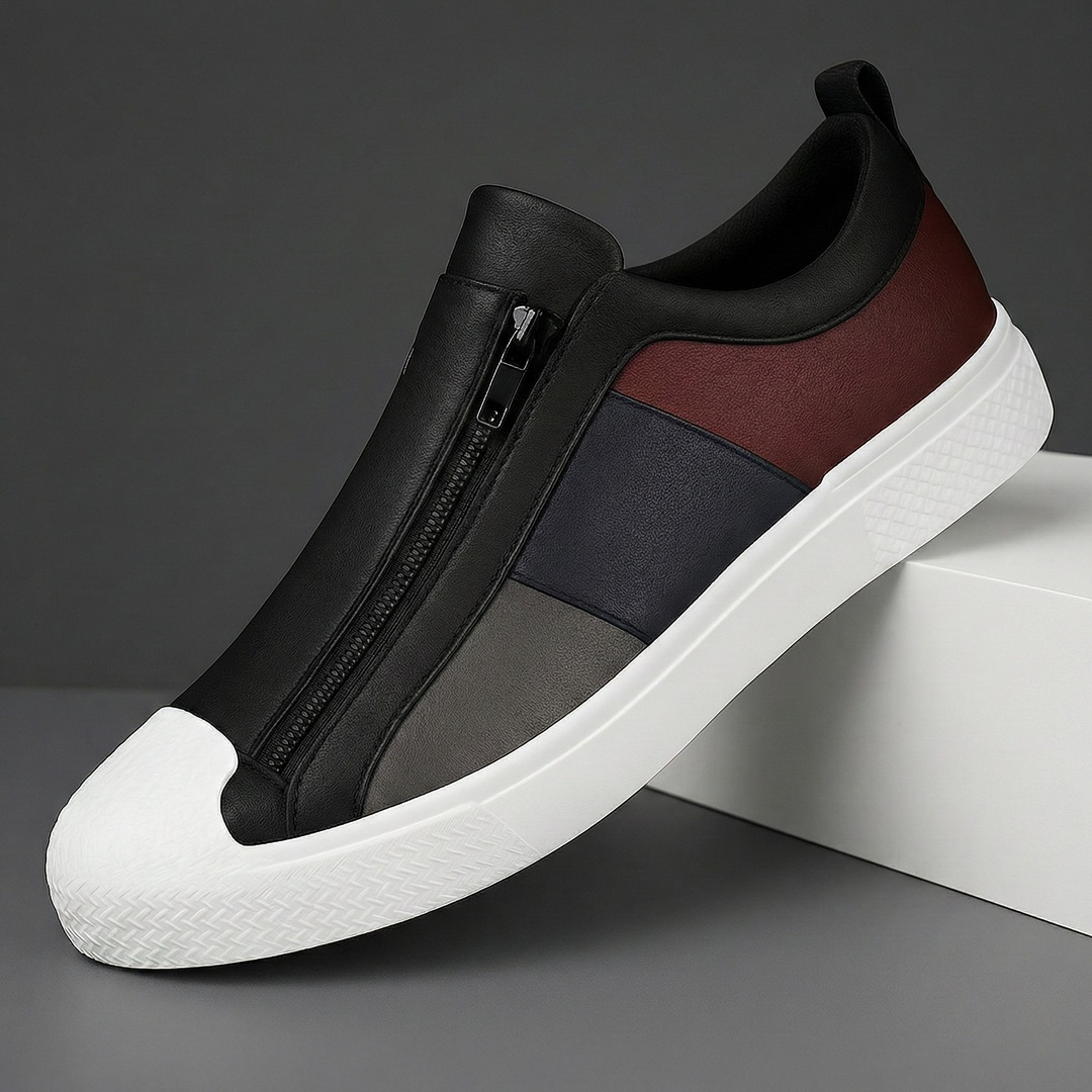 Navarro Leather Zipper Sneakers