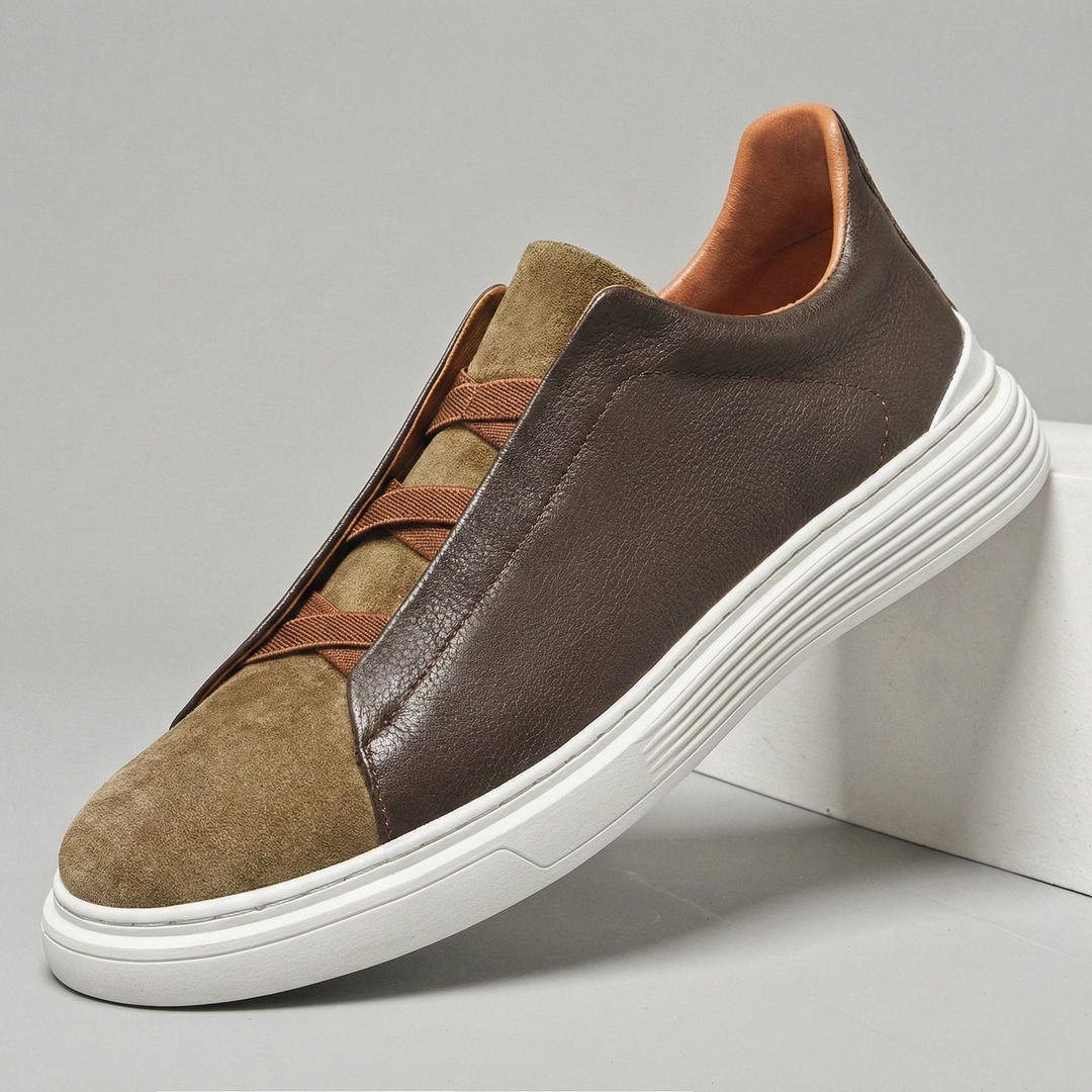 Sebastien Leather And Suede Sneakers