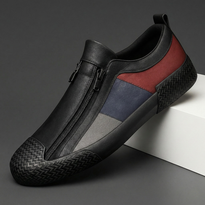 Navarro Leather Zipper Sneakers