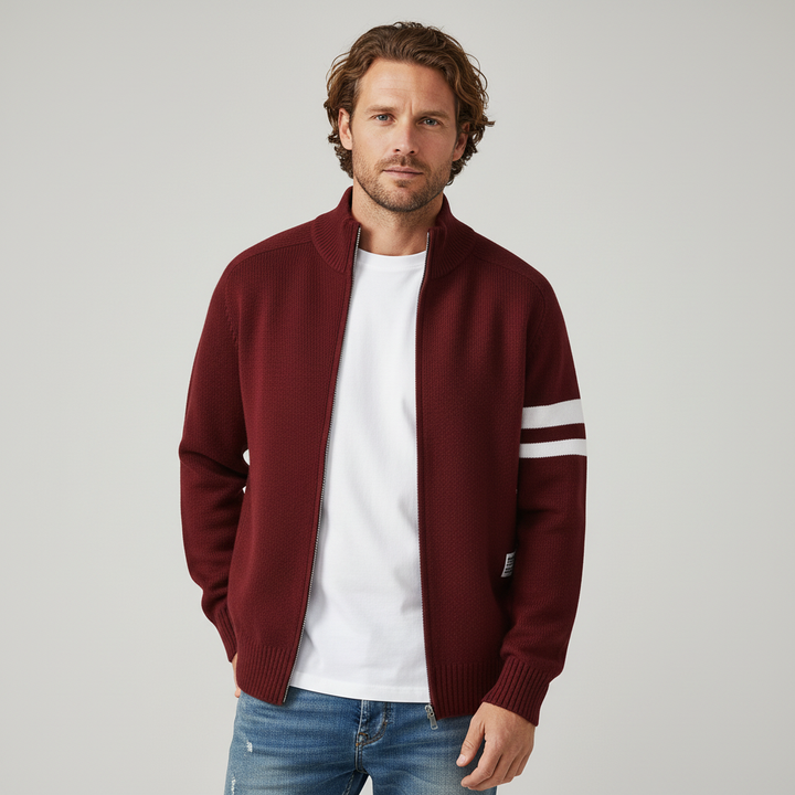 Caleb Knitted Zip-Up Cardigan
