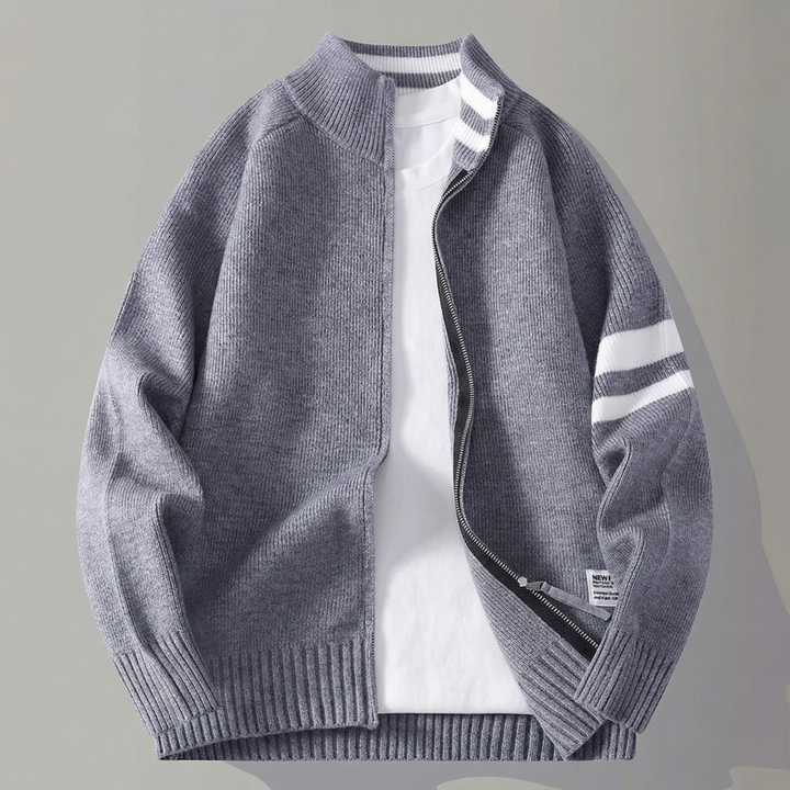 Caleb Knitted Zip-Up Cardigan
