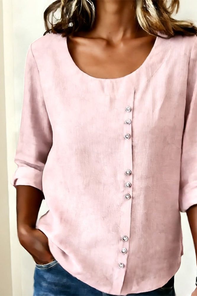 Chic Button-Up Casual Blouse
