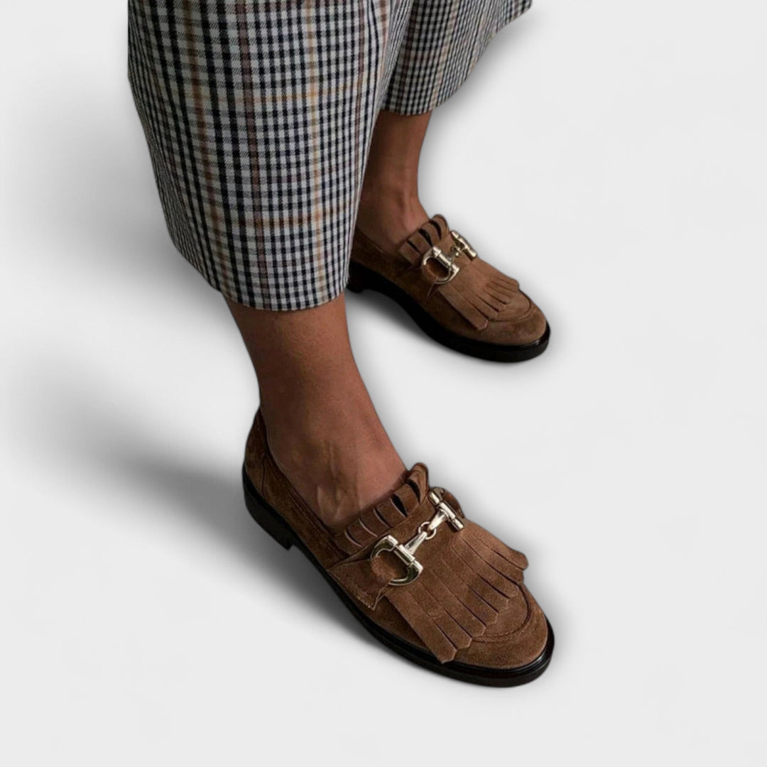 Fleur™ | Brown loafers with round toe