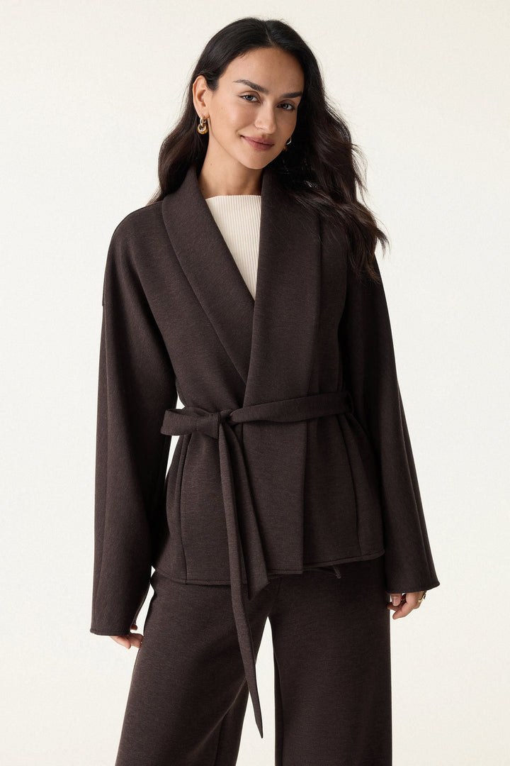 Shawl Collar Jacket with Belt