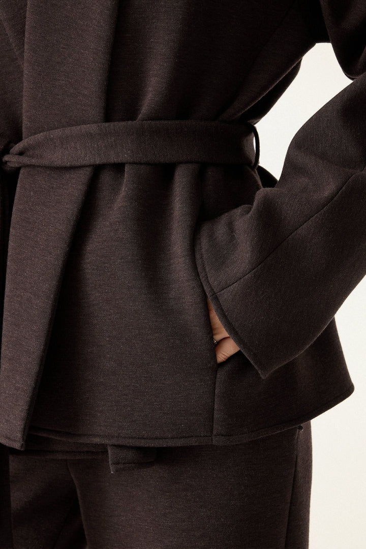 Shawl Collar Jacket with Belt