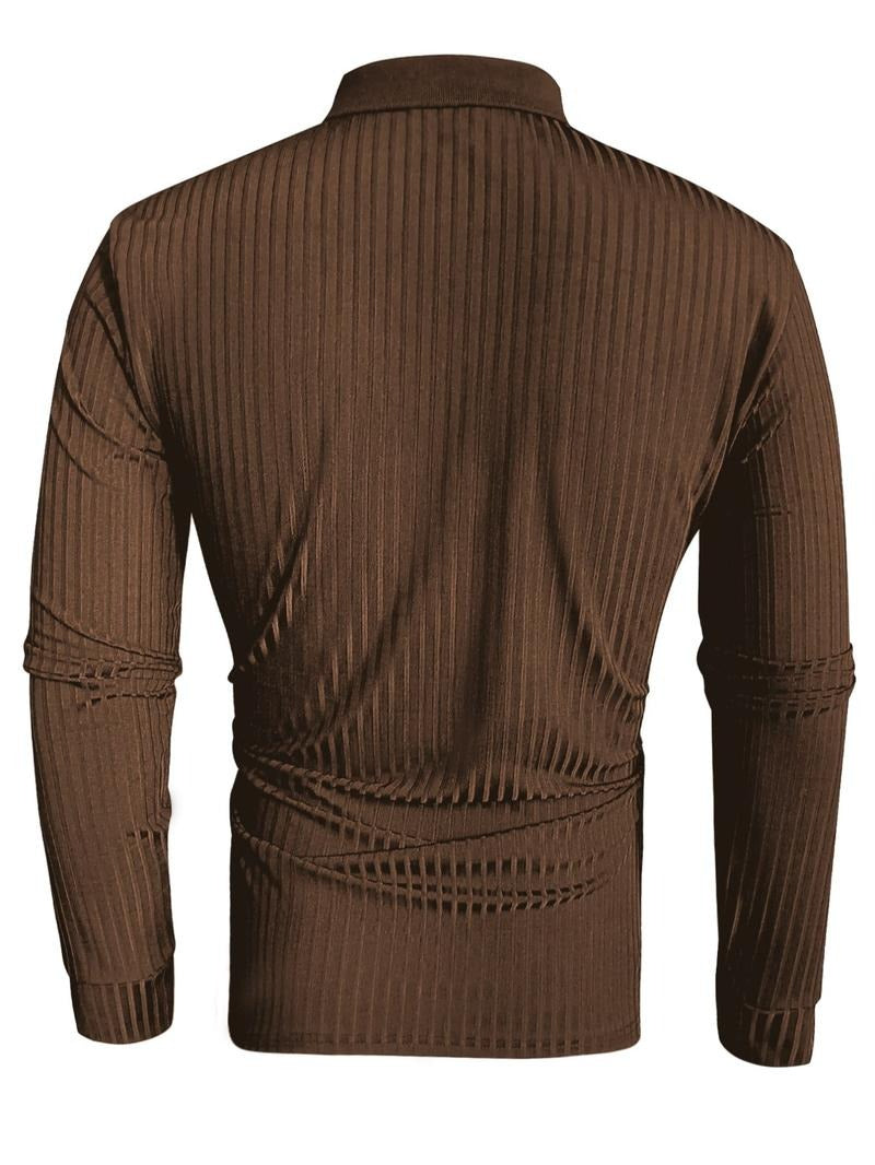 Chic Tailored Long-Sleeve Polo