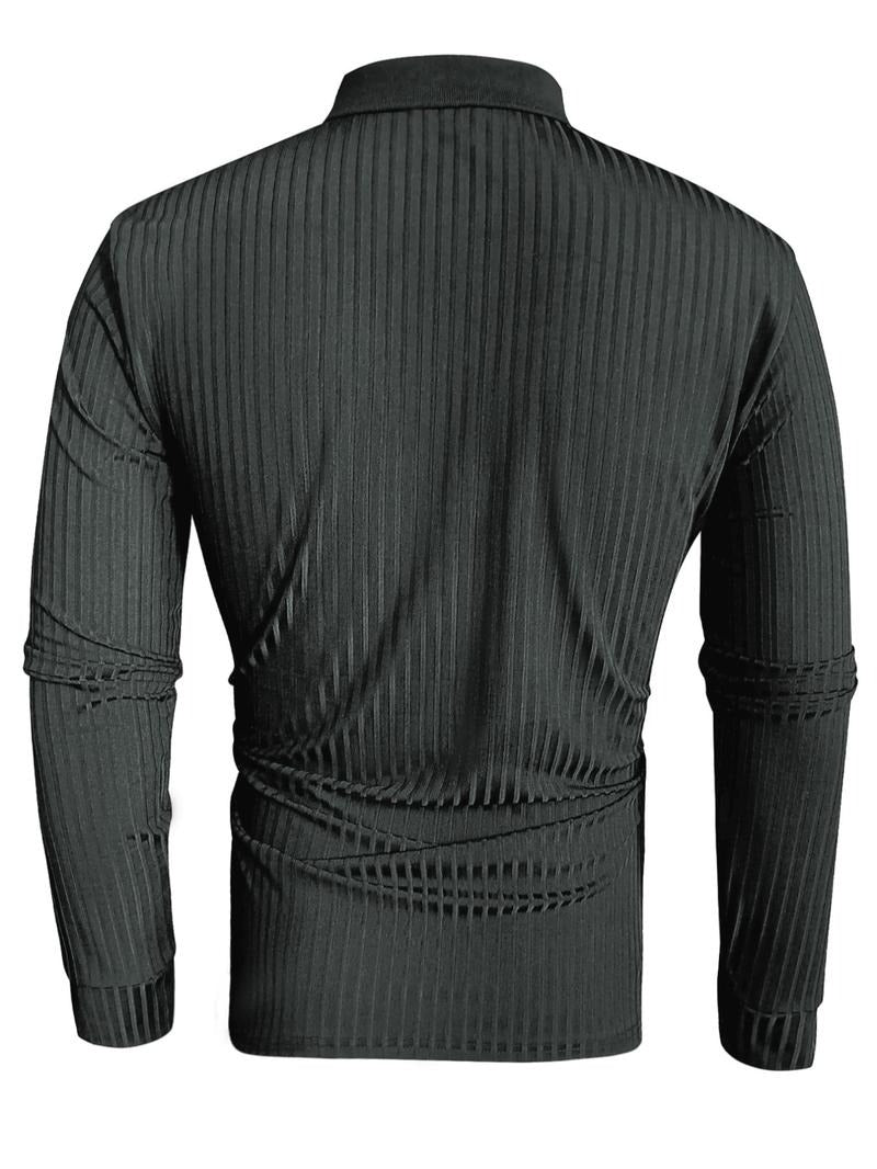 Chic Tailored Long-Sleeve Polo