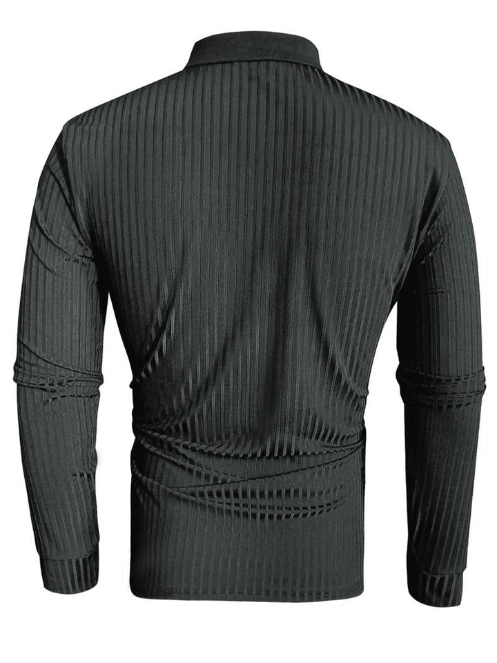 Chic Tailored Long-Sleeve Polo