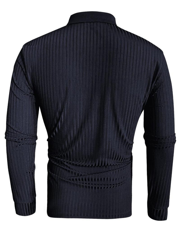Chic Tailored Long-Sleeve Polo
