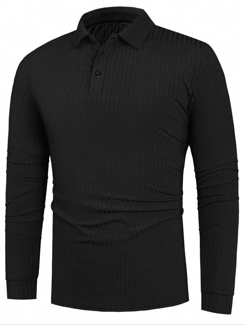 Chic Tailored Long-Sleeve Polo
