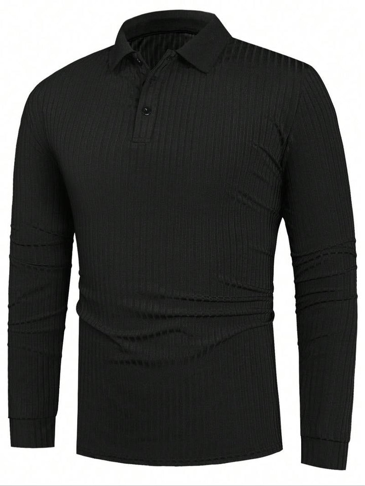 Chic Tailored Long-Sleeve Polo