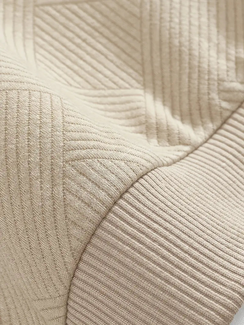 Geometric Pattern Half-Zip Knit Sweater