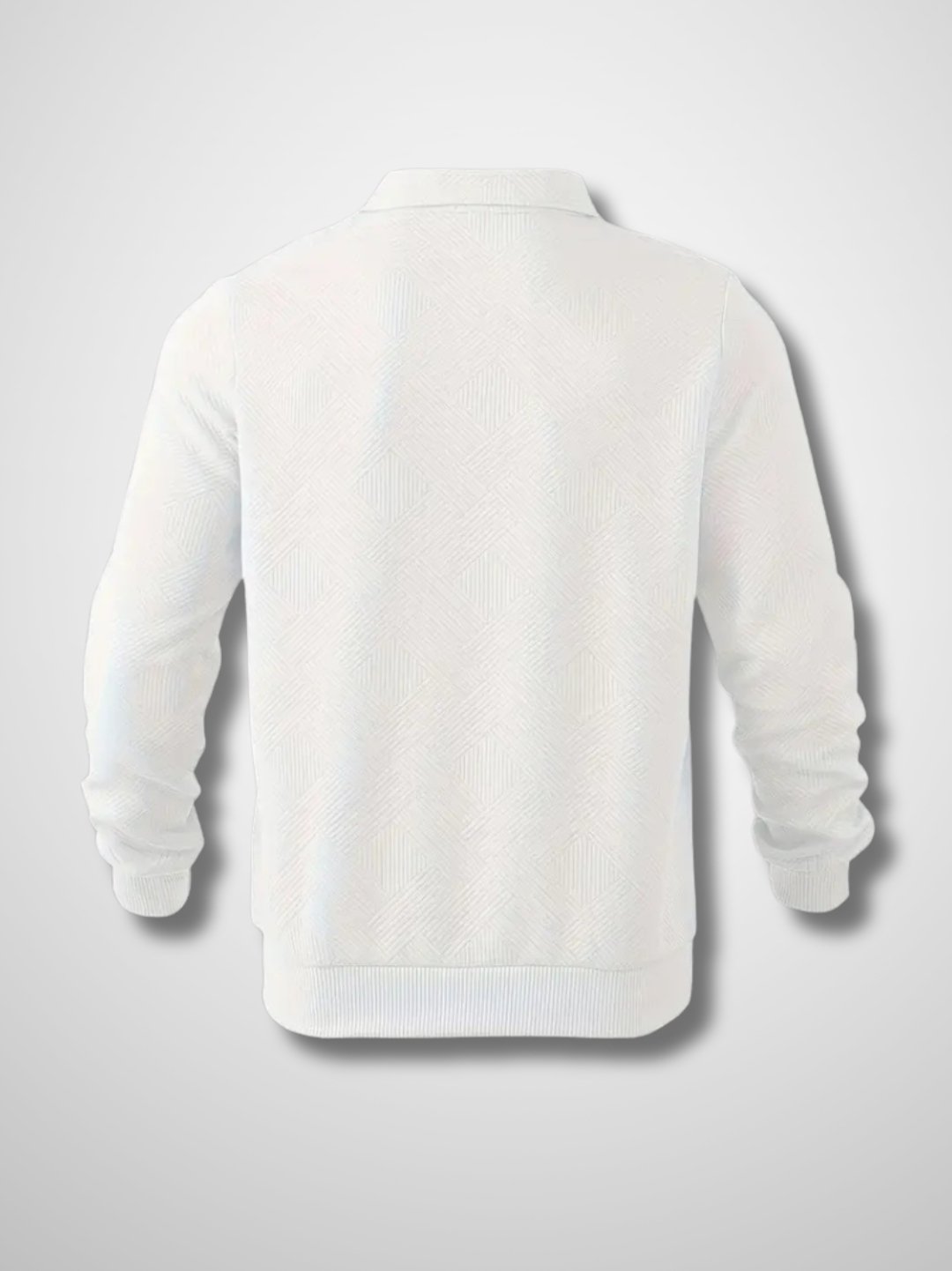 Geometric Pattern Half-Zip Knit Sweater
