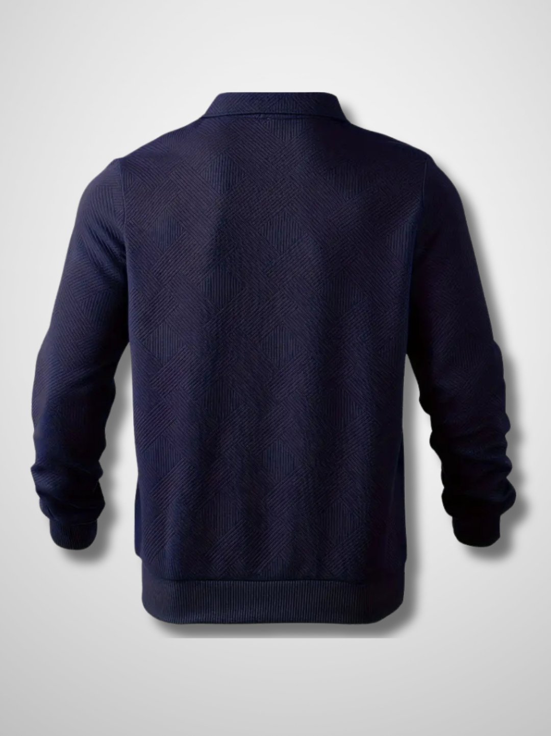 Geometric Pattern Half-Zip Knit Sweater