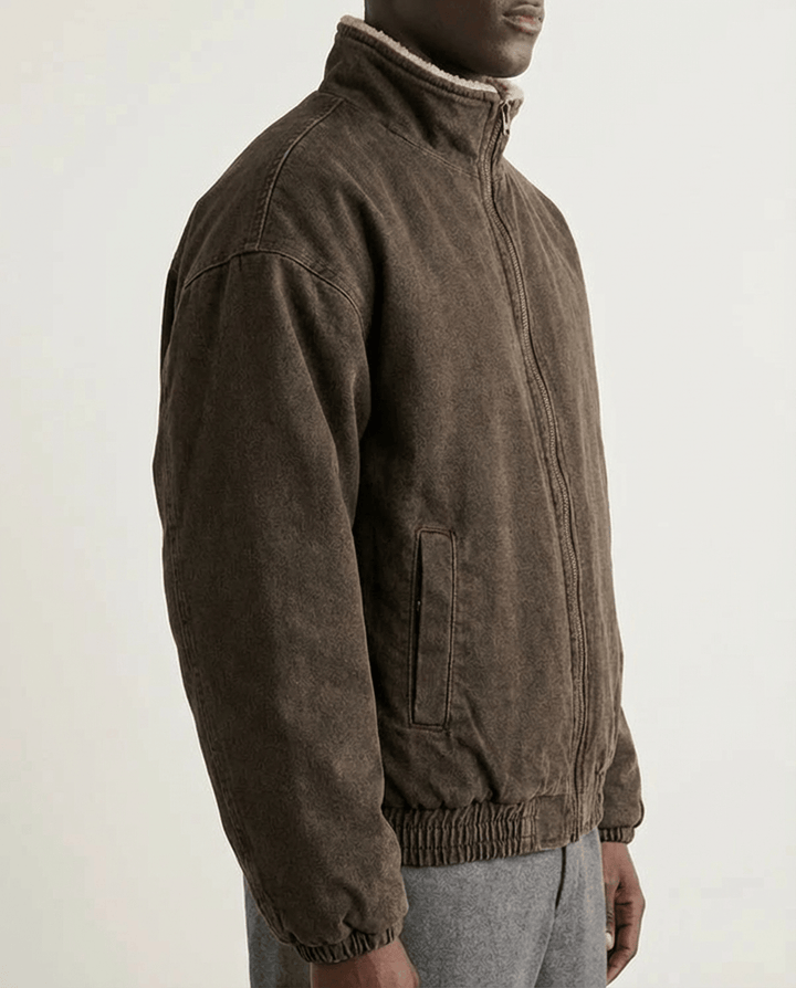 Milan Sherpa-Lined Bomber Coat